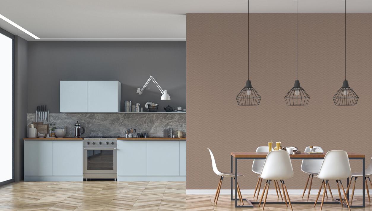 Novelio Standard T2002 applicato alle pareti di una cucina luminosa